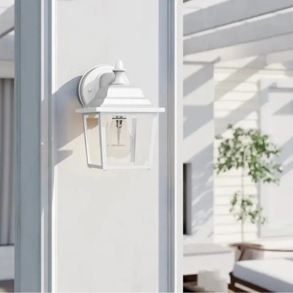 White Wall Mounted Outdoor Lantern